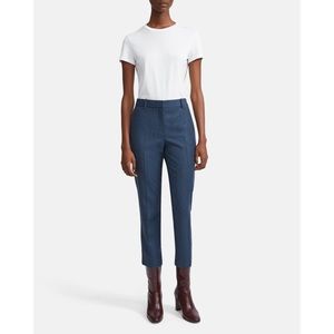 Theory Tailor Trouser C in Sleek Flannel Navy